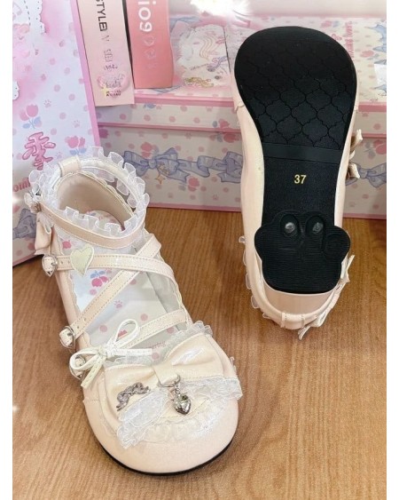 copie de Chaussures à talons mi-hauts beiges en PU avec nœuds